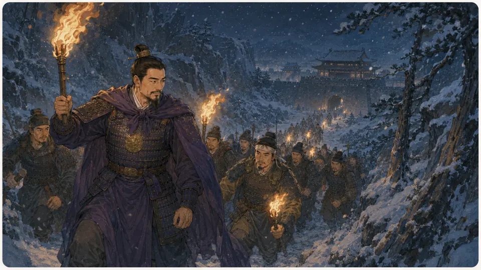 李愬雪夜下蔡州场景图